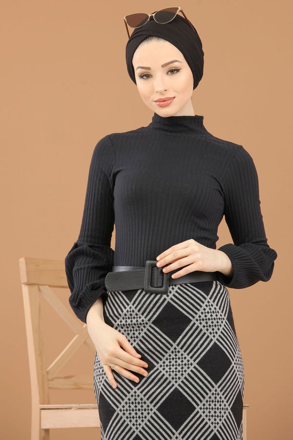 Bluz Etek Kombin Siyah - 8309 Siyah - 8309
