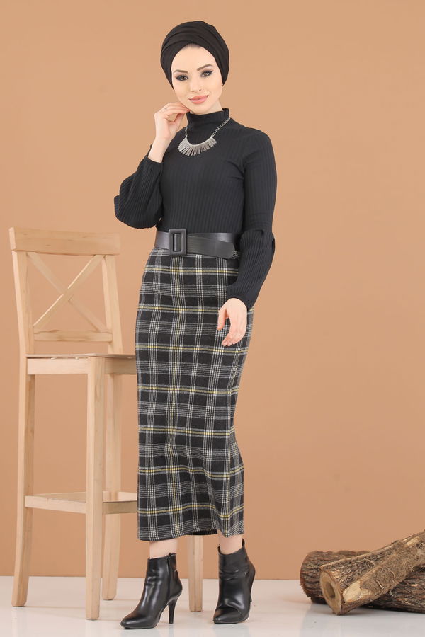 Bluz Etek Kombin  Sarı - 8312