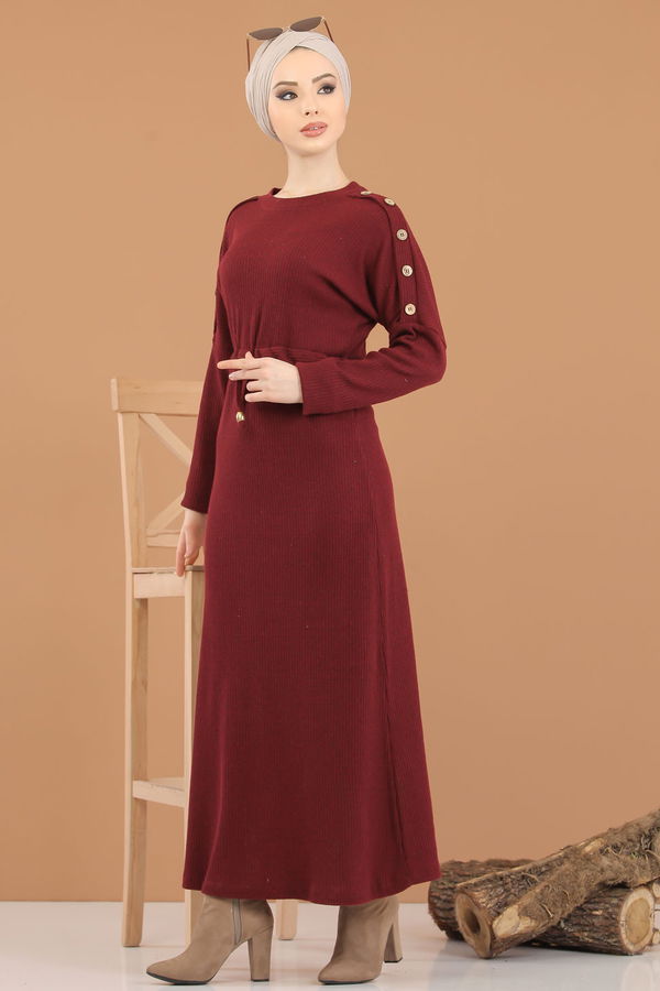 8333 TRİKO ELBİSE Bordo - 8333 BORDO
