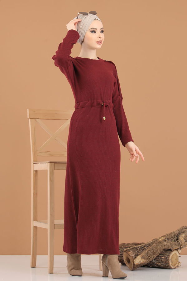 8333 TRİKO ELBİSE Bordo - 8333 BORDO