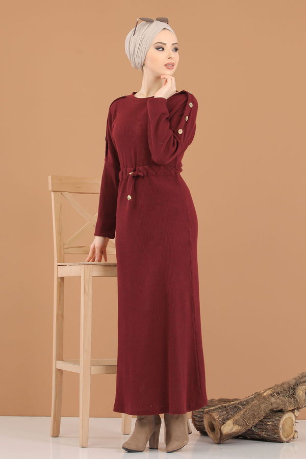 8333 TRİKO ELBİSE Bordo - 8333 BORDO