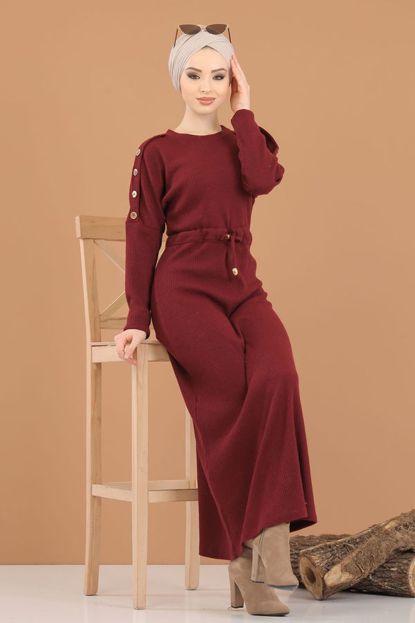 8333 TRİKO ELBİSE Bordo - 8333 BORDO