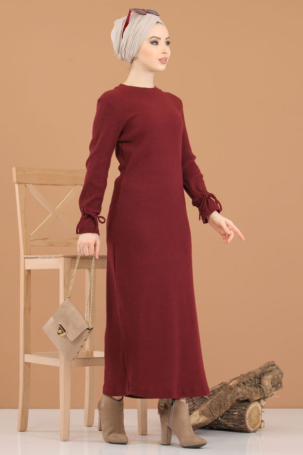 8336 TRİKO ELBİSE Bordo - 8336 BORDO