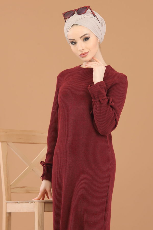 8336 TRİKO ELBİSE Bordo - 8336 BORDO
