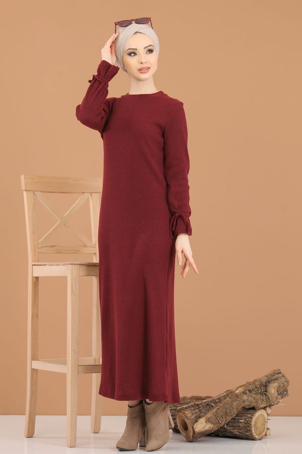 8336 TRİKO ELBİSE Bordo - 8336 BORDO