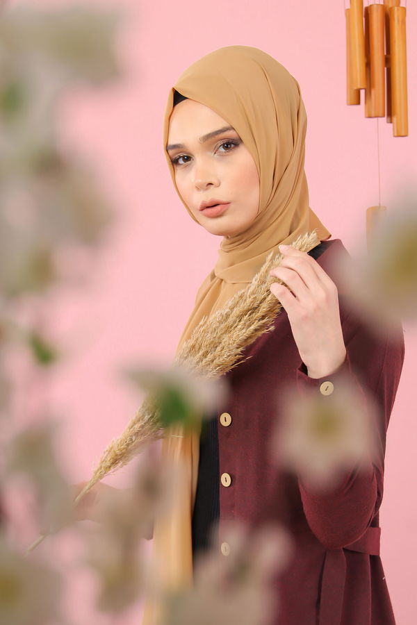 3011 DÜGMELİ UZUN GÖMLEK Bordo - 3011
