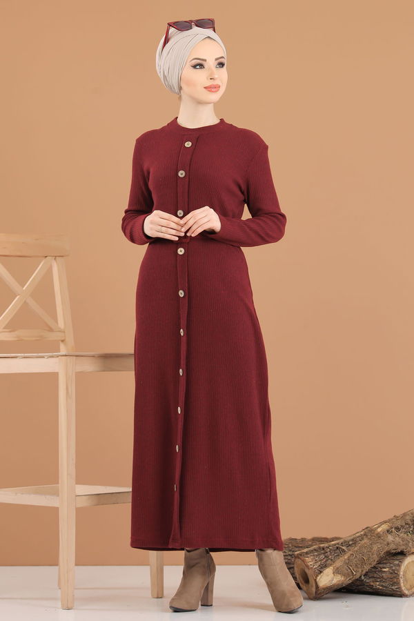 8353 TRIKO ELBISE Bordo - 8353 BORDO