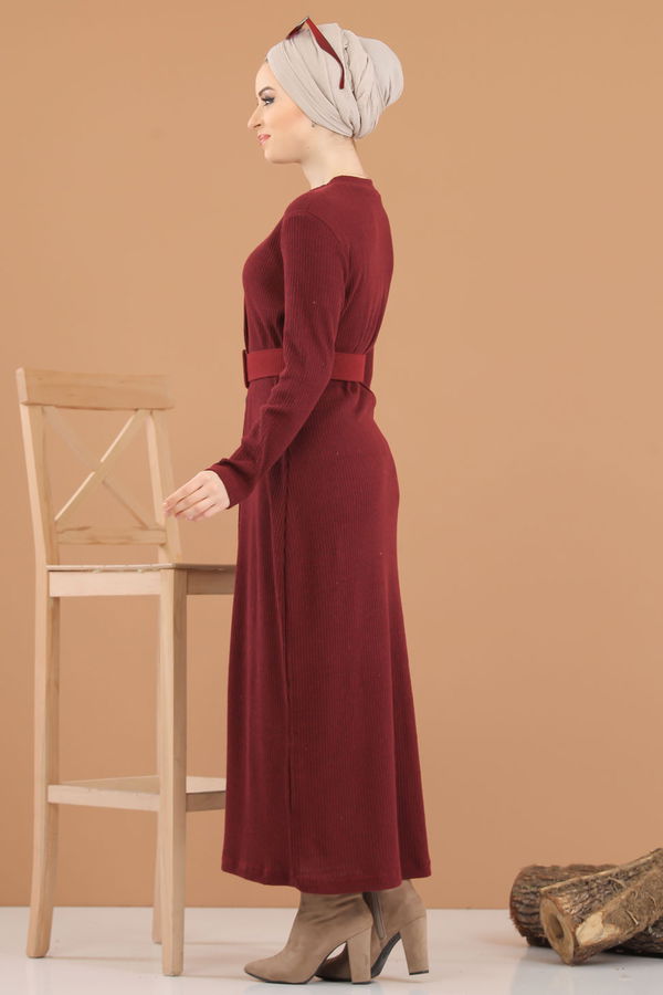 8353 TRIKO ELBISE Bordo - 8353 BORDO