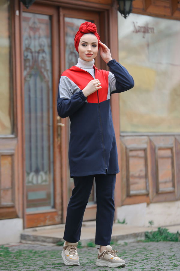 Kapşonlu Tunik Pantolon  Lacivert - 4118 LACİVERT