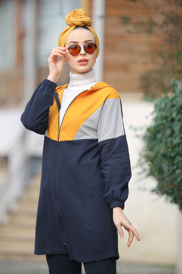 Kapşonlu Tunik Pantolon  Lacivert - 4118