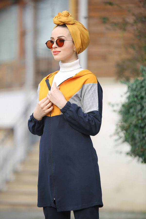 Kapşonlu Tunik Pantolon  Lacivert - 4118