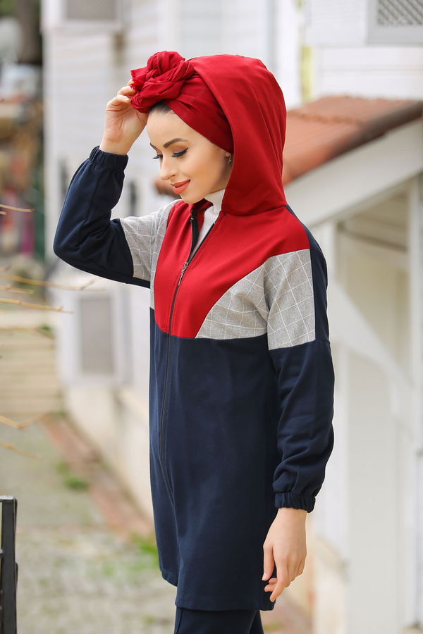 Kapşonlu Tunik Pantolon  Lacivert - 4118