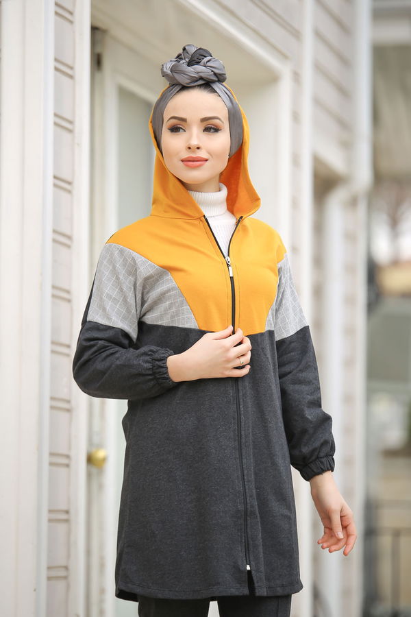 Kapşonlu Tunik Pantolon  Antrasit - 4118