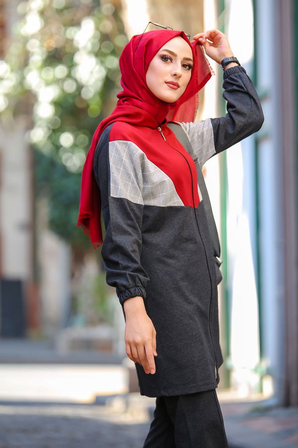 Kapşonlu Tunik Pantolon  Antrasit - 4118 ANTRASİT