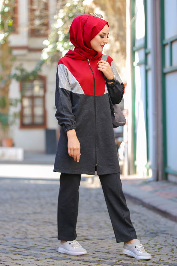 Kapşonlu Tunik Pantolon  Antrasit - 4118 ANTRASİT