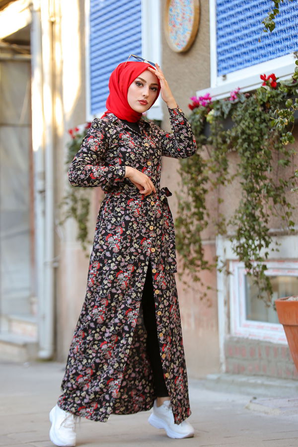 3015 Viskon Elbise Sarı - 3015 Sarı