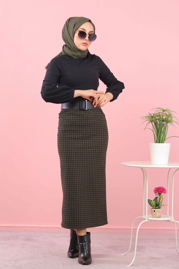 8334 BLUZ ETEK KOMBİN Haki - 8334 HAKİ