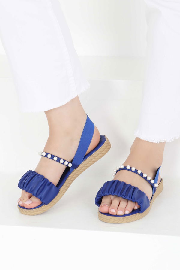İncili Sandalet - 27404 MAVİ