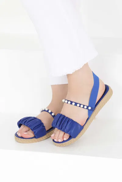 İncili Sandalet - 27404 MAVİ