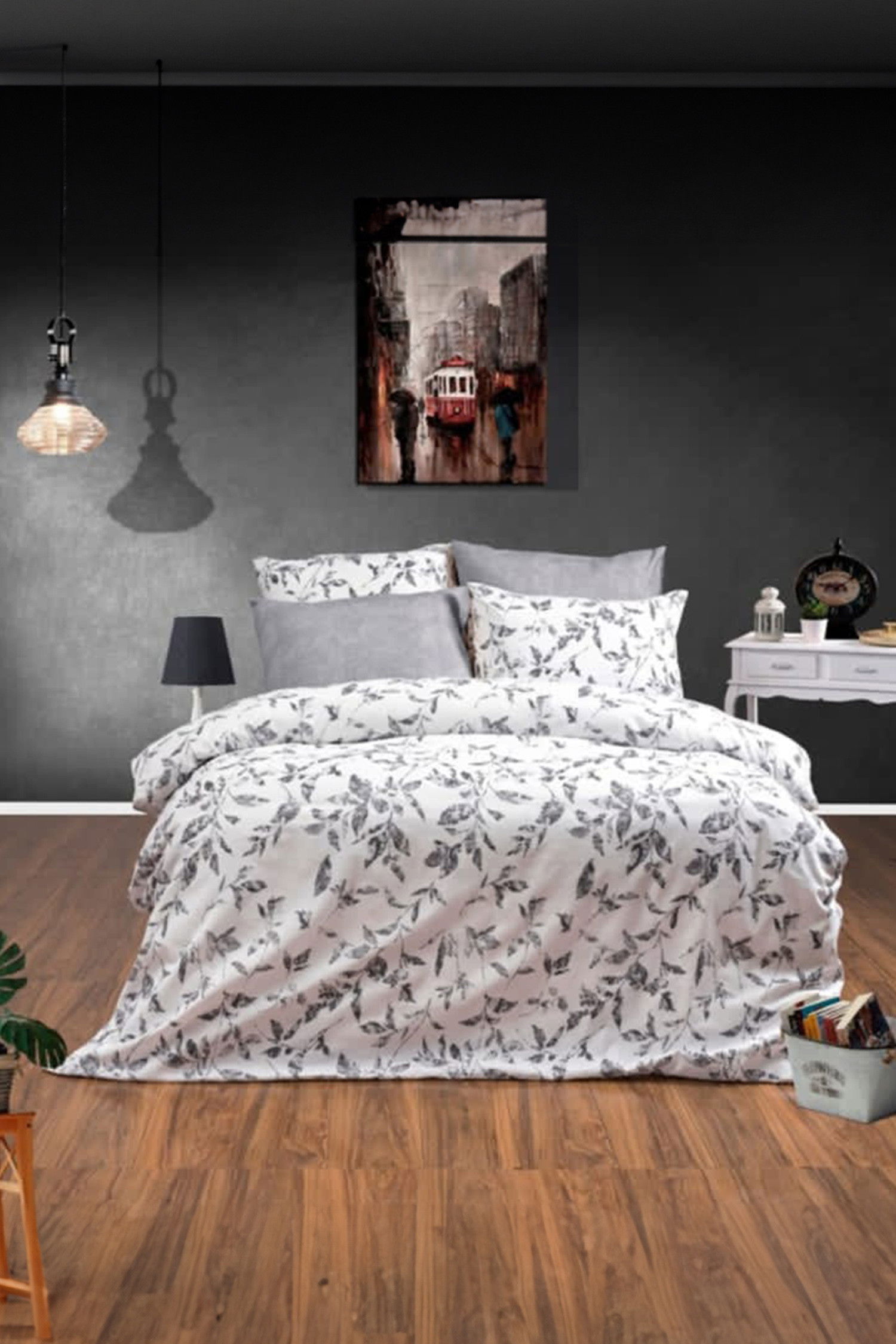 Gri Tek Kişilik Nevresim Seti  - 24361 GRİ