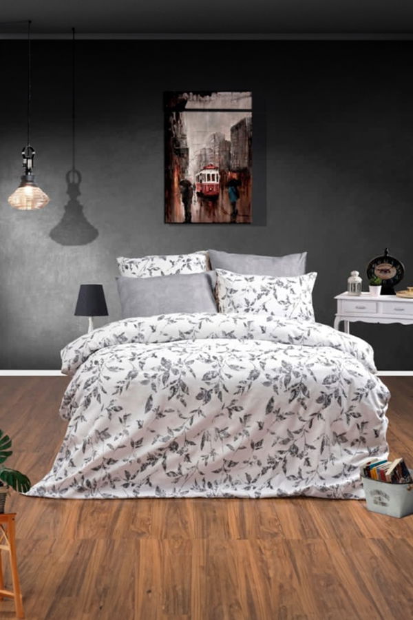 Gri Tek Kişilik Nevresim Seti  - 24361 GRİ