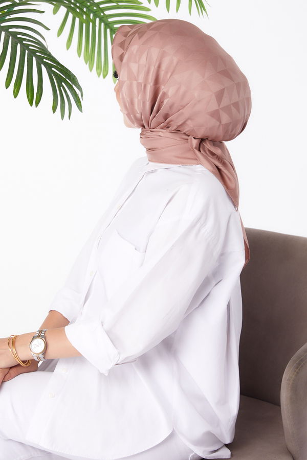 Düz Orta Kadın Pembe Janjanlı Eşarp - 26156