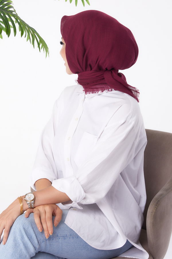 Düz Orta Kadın Mürdüm Eşarp - 26146 MÜRDÜM