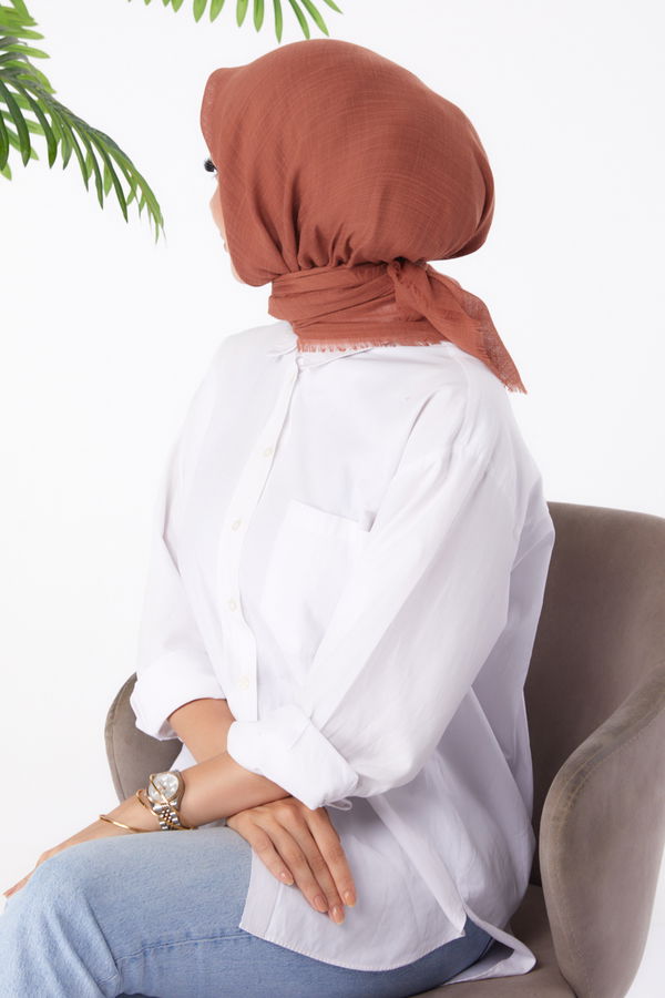 Düz Orta Kadın Kiremit Eşarp - 26146 KİREMİT