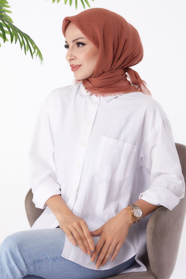 Düz Orta Kadın Kiremit Eşarp - 26146 KİREMİT
