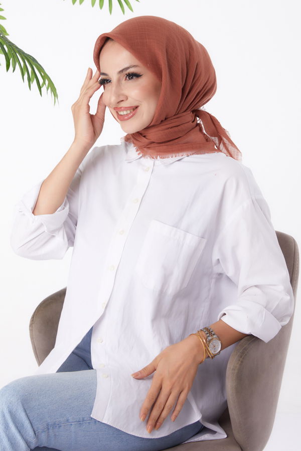 Düz Orta Kadın Kiremit Eşarp - 26146 KİREMİT