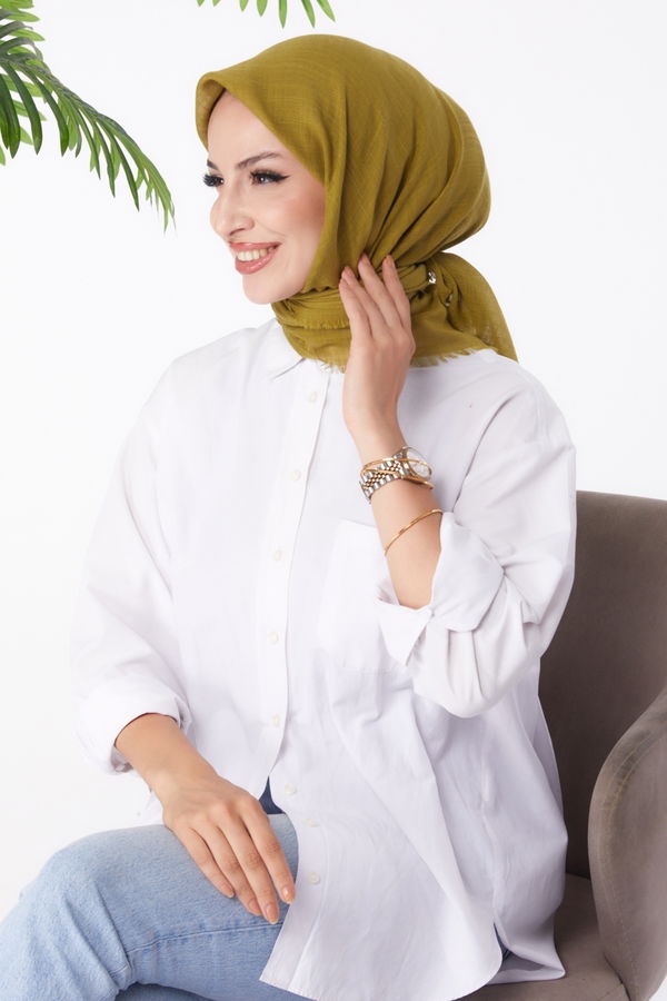 Düz Orta Kadın Yeşil Eşarp - 26146 YEŞİL