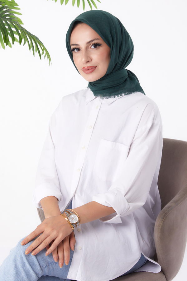 Düz Orta Kadın Yeşil Eşarp - 26146 YEŞİL