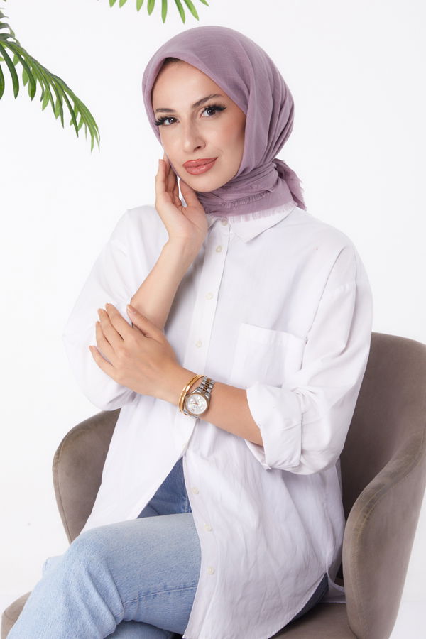 Düz Orta Kadın Pembe Eşarp - 26146 PEMBE