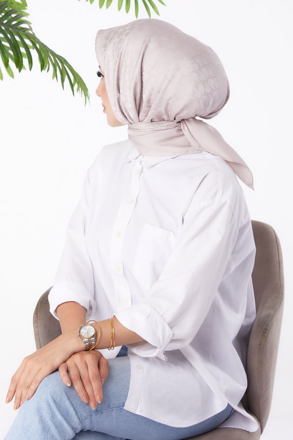 Düz Orta Kadın Bej Janjanlı Eşarp - 26150 BEJ