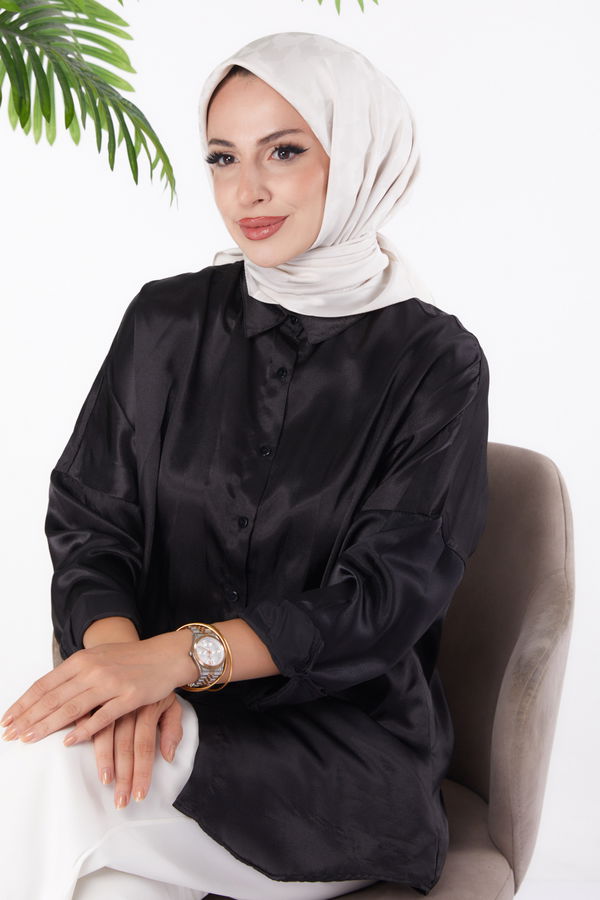 Düz Orta Kadın Beyaz Janjanlı Eşarp - 26149 BEYAZ
