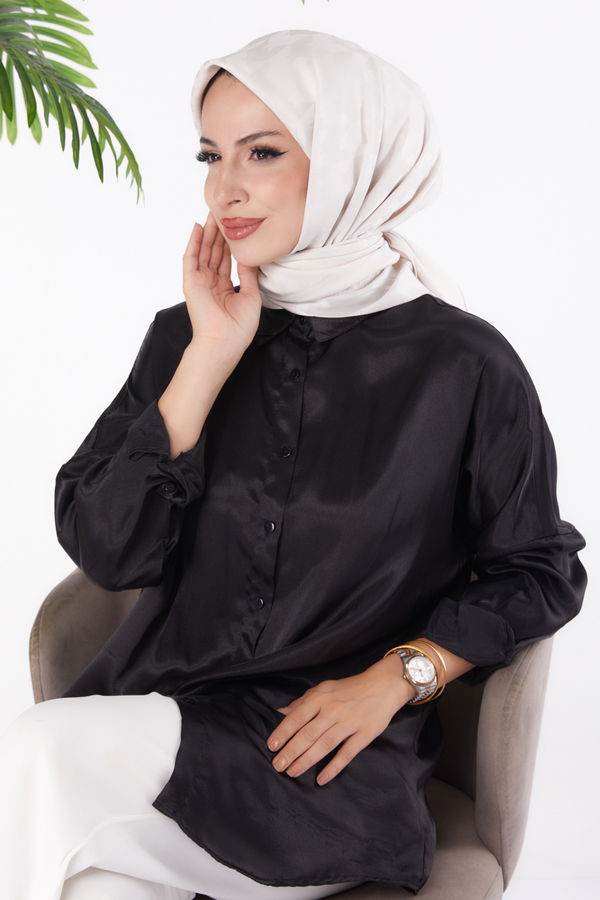 Düz Orta Kadın Beyaz Janjanlı Eşarp - 26149 BEYAZ