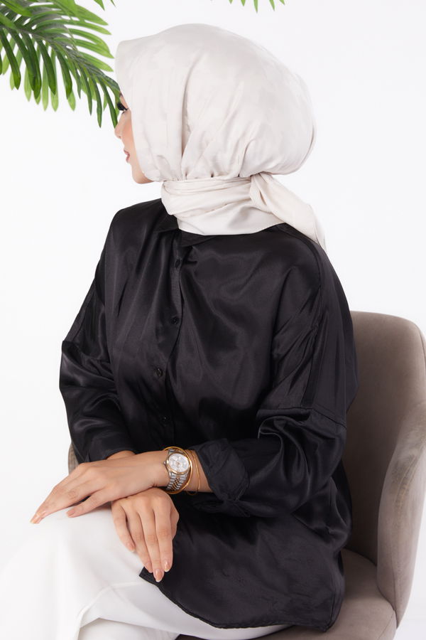 Düz Orta Kadın Beyaz Janjanlı Eşarp - 26149 BEYAZ