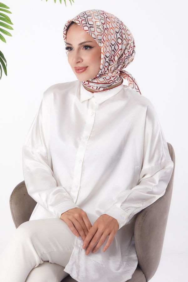Düz Orta Kadın Haki Desenli Eşarp - 25976 HAKİ