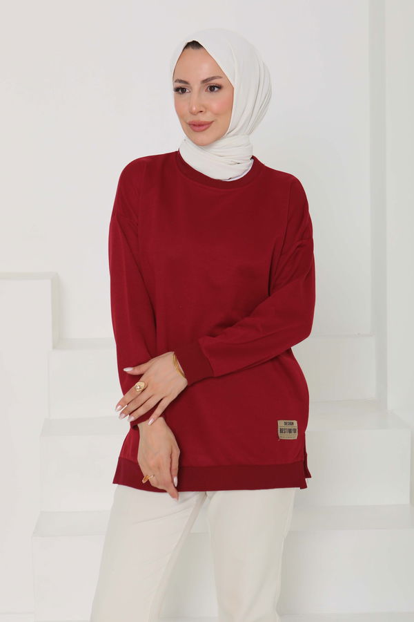 Kadın Bisiklet Yaka Armalı Sweat - 26585