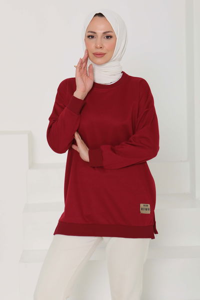 Kadın Bisiklet Yaka Armalı Sweat - 26585