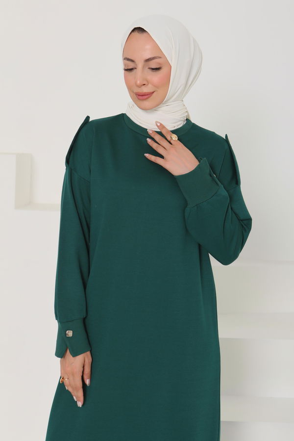Düğme Detaylı Elbise - 27045