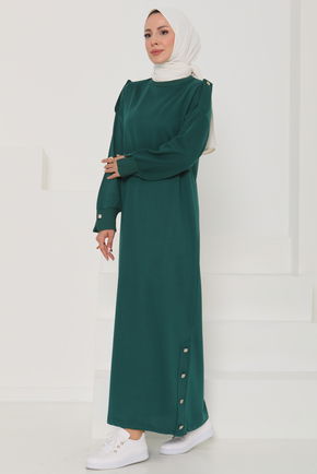 Düğme Detaylı Elbise - 27045