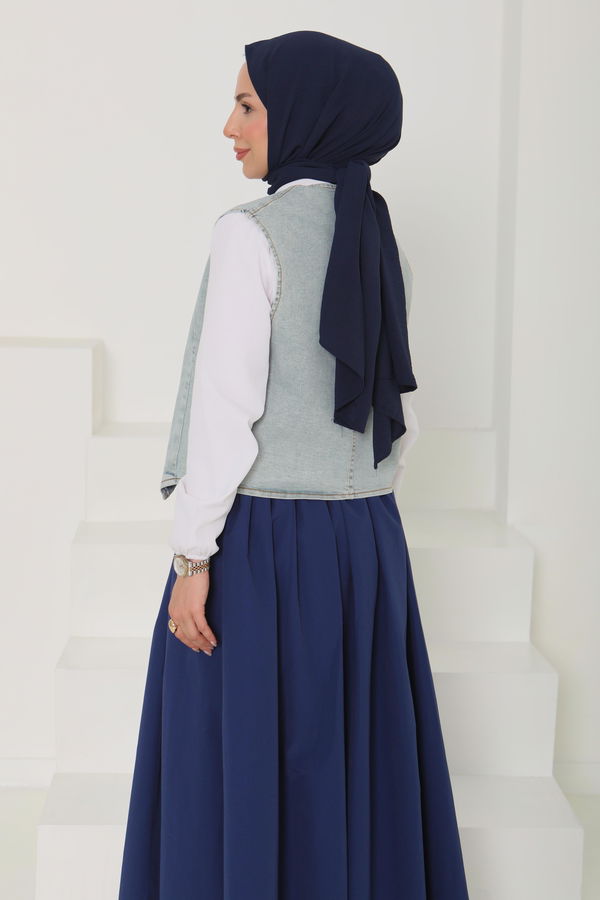 Denim Kısa Yelek - 27099