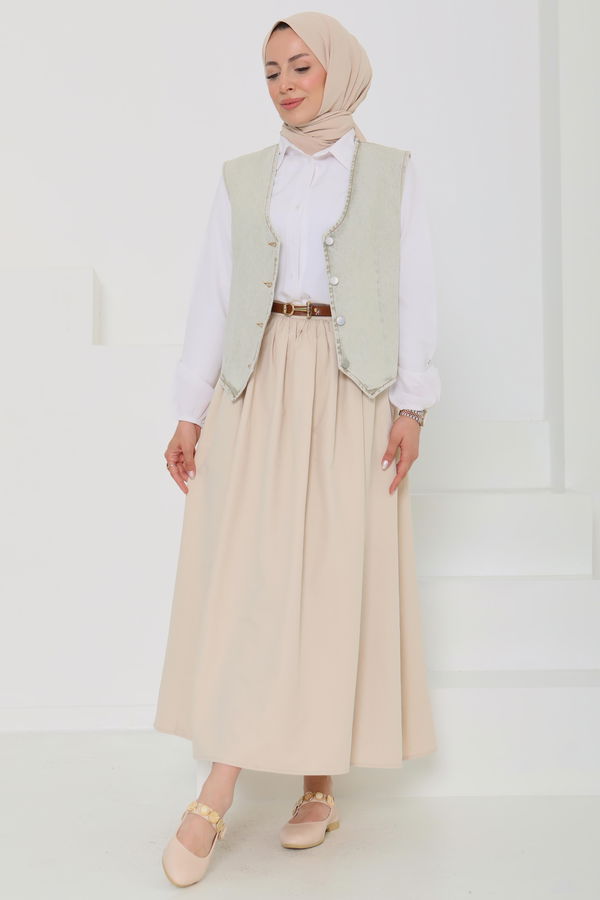 Denim Kısa Yelek - 27099
