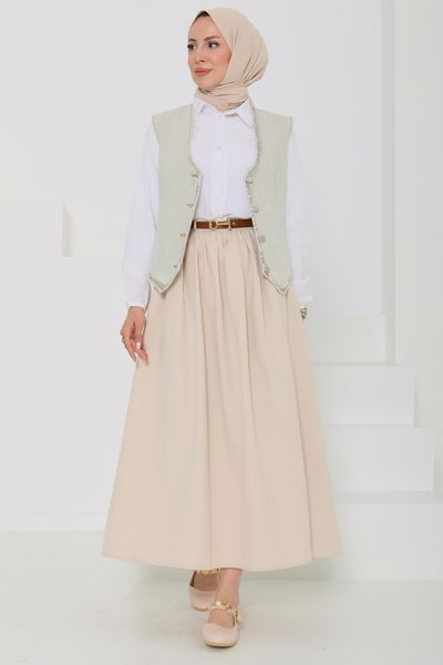 Denim Kısa Yelek - 27099
