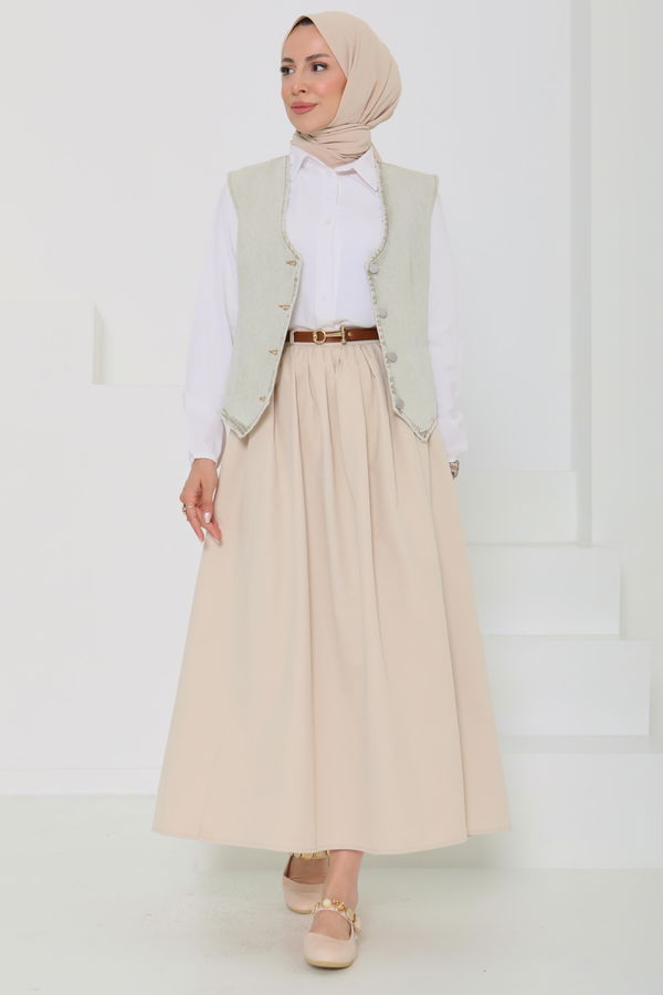 Denim Kısa Yelek - 27099