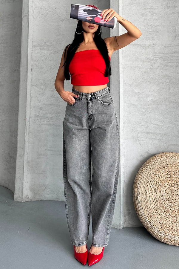 Tokalı Baggy Kot Pantolon - 27297