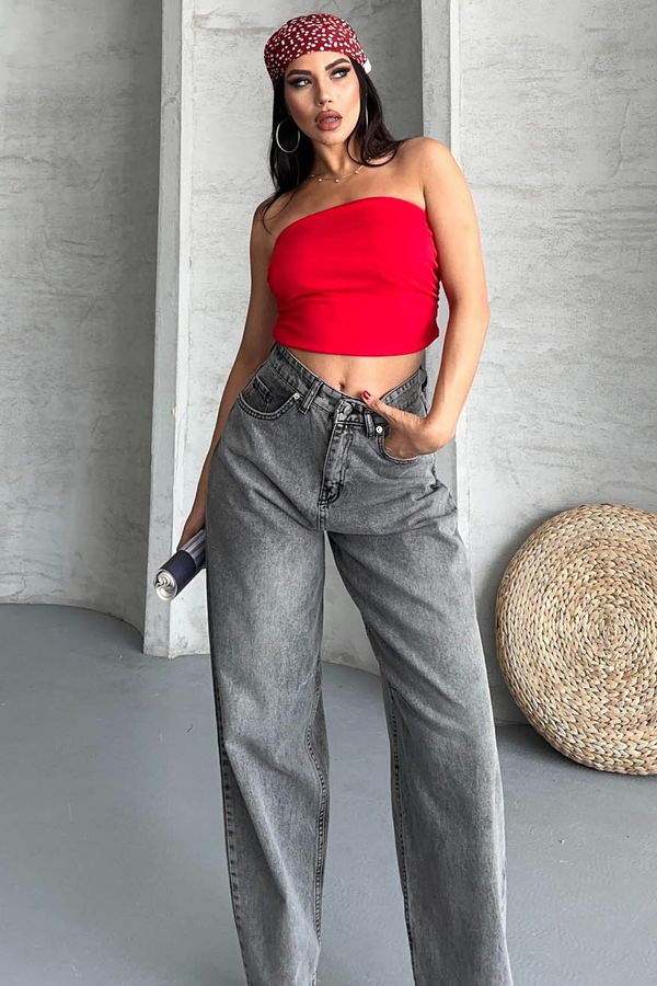 Tokalı Baggy Kot Pantolon - 27297