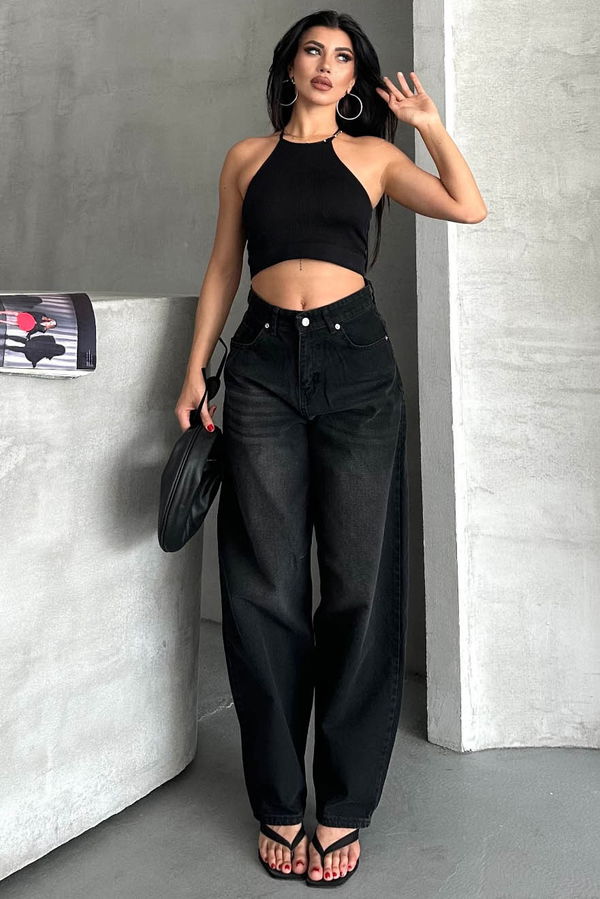 Tokalı Baggy Kot Pantolon - 27297