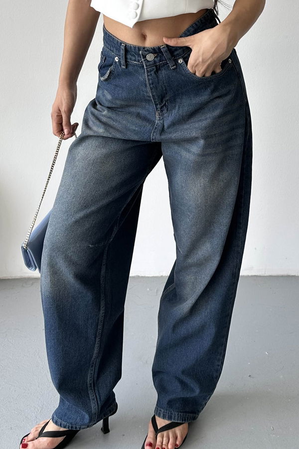 Tokalı Baggy Kot Pantolon - 27297